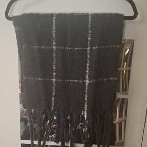 a new day Black and White Plaid Scarf
